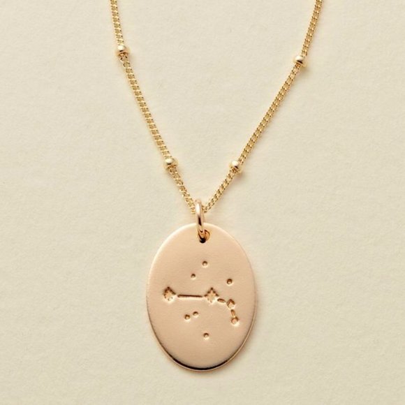Aries Minimal Indie Pendant Zodiac Charm Necklace - Picture 3 of 9